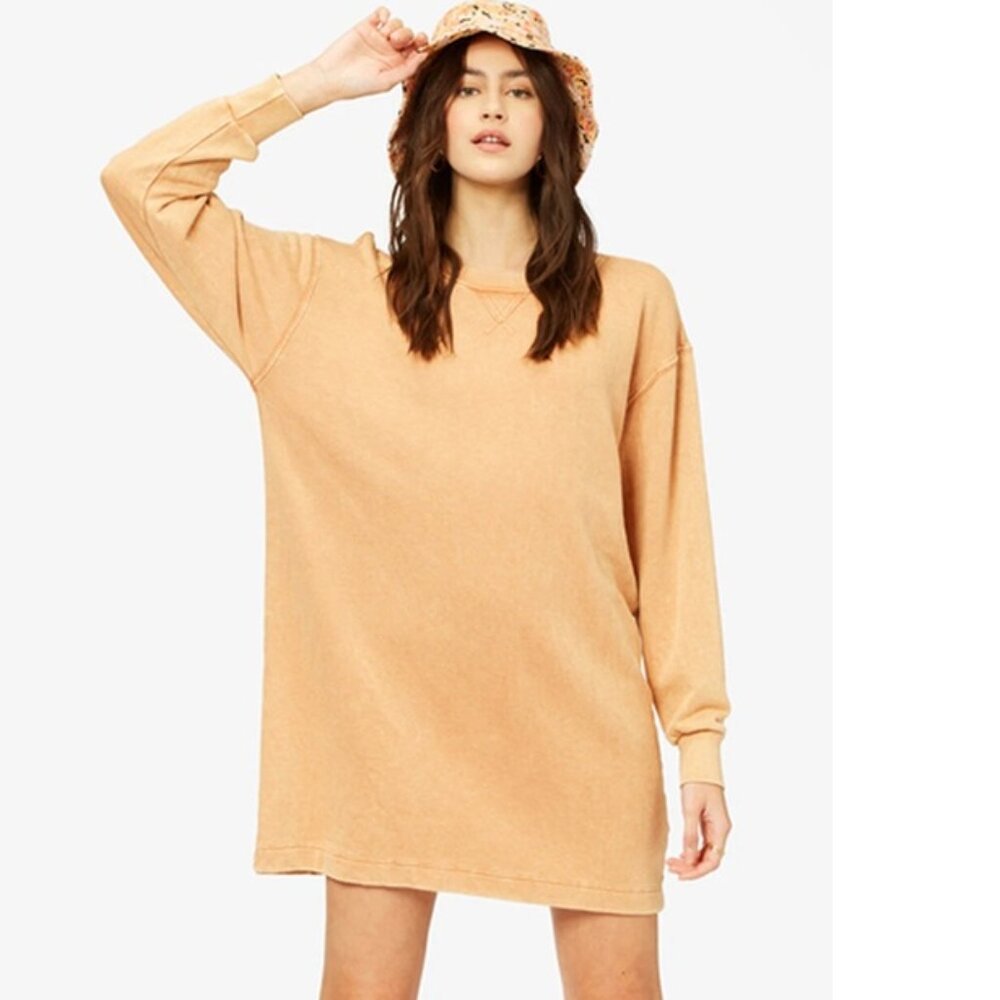 Billabong Peach Long Sleeve Sweatshirt Dress